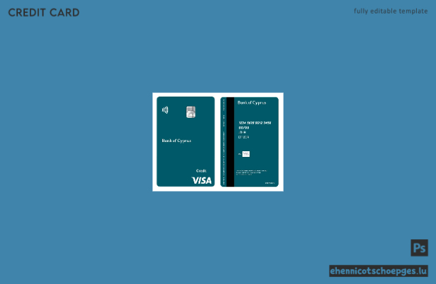 Beispielvorschau der vertikalen Visa-Kreditkarte der Bank of Cyprus